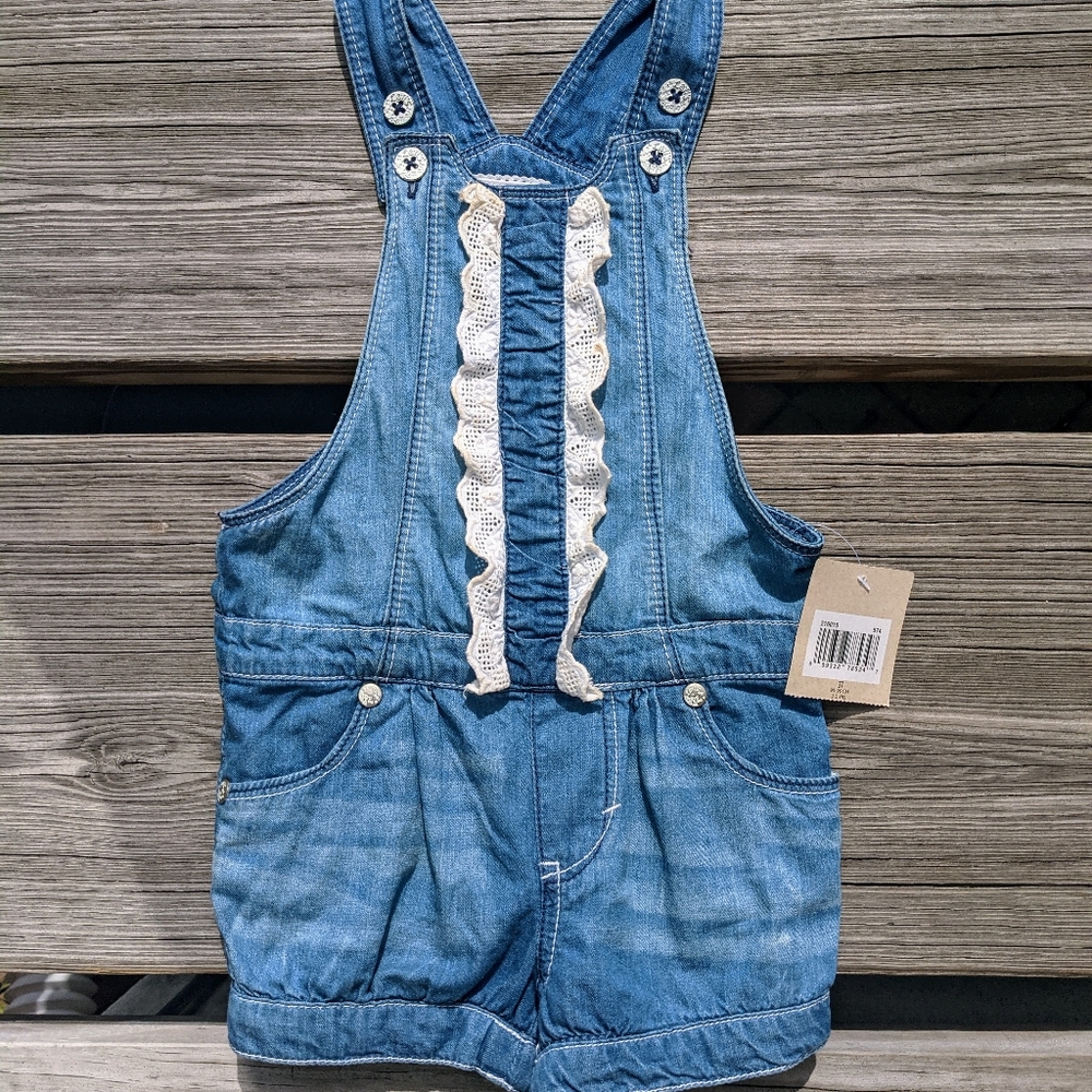 LEVI'S Girl Ruffle Denim Romper 3T NWT